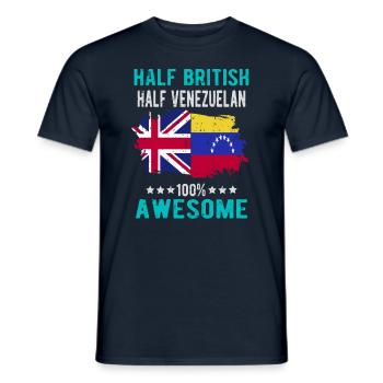 Half British Half Venezuelan - Men's T-Shirt - navy - Front - AI Model Male 178 light (178cm)