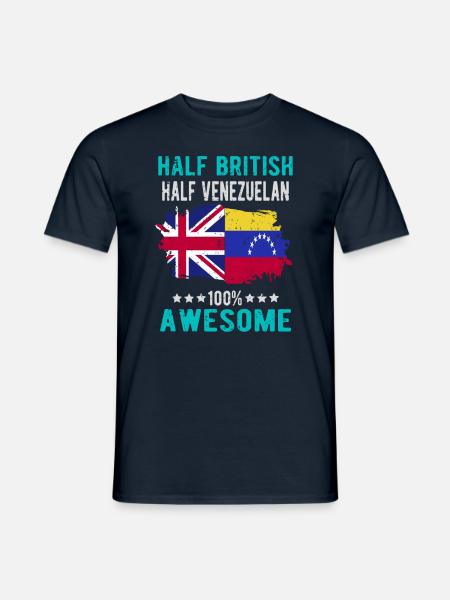 Half British Half Venezuelan - Men's T-Shirt - navy