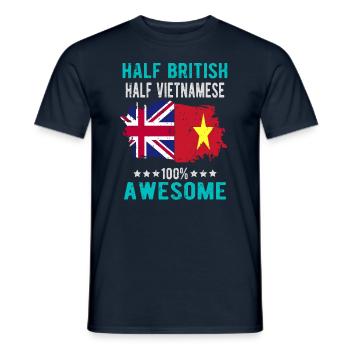 Half British Half Vietnamese - Men's T-Shirt - navy - Front - AI Model Male 178 light (178cm)