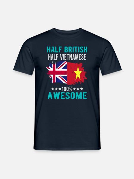 Half British Half Vietnamese - Men's T-Shirt - navy