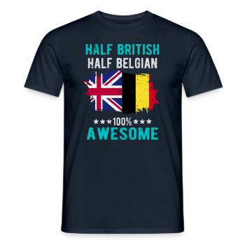 Halb Brite Halb Belgier - Männer T-Shirt - Navy - Vorne - AI Model Male 178 light (178cm)