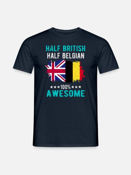 Half British Half Belgian - Men's T-Shirt - navy