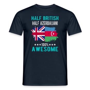 Moitié britannique moitié azerbaïdjanais - T-shirt homme - marine - Devant - AI Model Male 178 light (178cm)