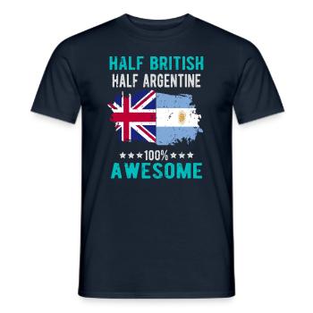 Half British Half Argentine - Men's T-Shirt - navy - Front - AI Model Male 178 light (178cm)