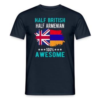 Moitié britannique moitié arménienne - T-shirt homme - marine - Devant - AI Model Male 178 light (178cm)
