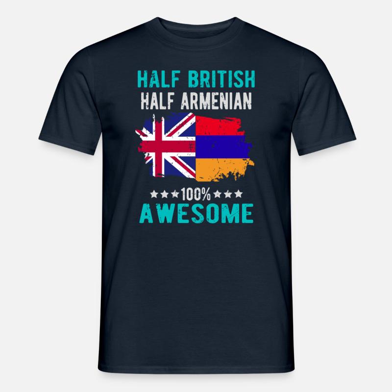 Halb Brite Halb Armenier - Männer T-Shirt - Navy