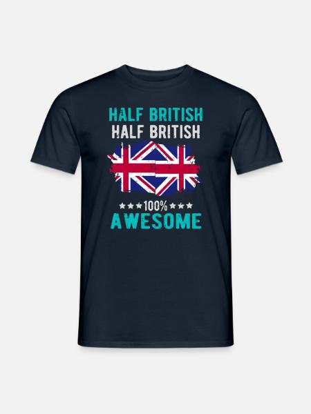 Half British Half British - Men's T-Shirt - navy