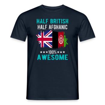 Moitié britannique moitié afghan - T-shirt homme - marine - Devant - AI Model Male 178 light (178cm)