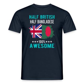 Moitié britannique moitié bangladais - T-shirt homme - marine - Devant - AI Model Male 178 light (178cm)