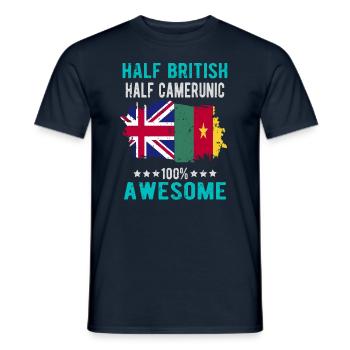 Half British Half Cameroonian - Men's T-Shirt - navy - Front - AI Model Male 178 light (178cm)