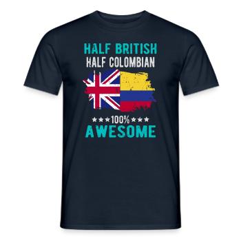 Moitié britannique moitié colombien - T-shirt homme - marine - Devant - AI Model Male 178 light (178cm)