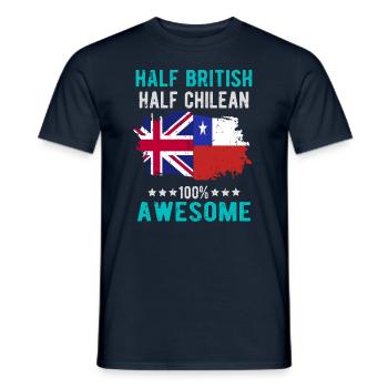 Half British Half Chilean - Men's T-Shirt - navy - Front - AI Model Male 178 light (178cm)