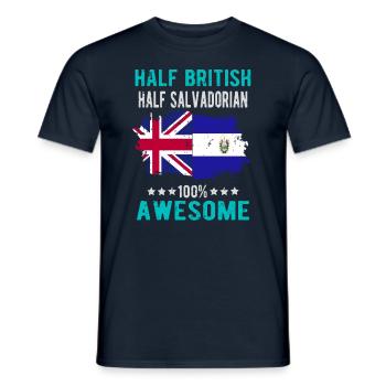 Moitié britannique moitié salvadorien - T-shirt homme - marine - Devant - AI Model Male 178 light (178cm)