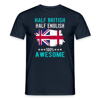 Moitié britannique moitié anglais - T-shirt homme - marine - Devant - AI Model Male 178 light (178cm)