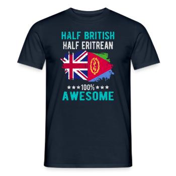 Moitié britannique moitié érythréen - T-shirt homme - marine - Devant - AI Model Male 178 light (178cm)