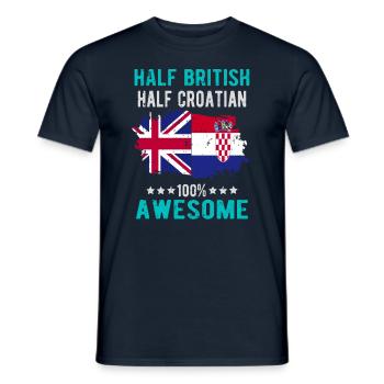 Half British Half Croat - Men's T-Shirt - navy - Front - AI Model Male 178 light (178cm)