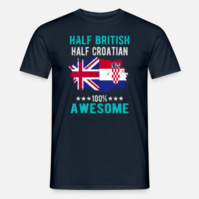Half British Half Croat - Men's T-shirt - navy