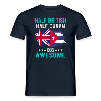Moitié britannique moitié cubain - T-shirt homme - marine - Devant - AI Model Male 178 light (178cm)