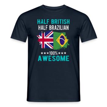 Half British Half Brazilian - Men's T-Shirt - navy - Front - AI Model Male 178 light (178cm)