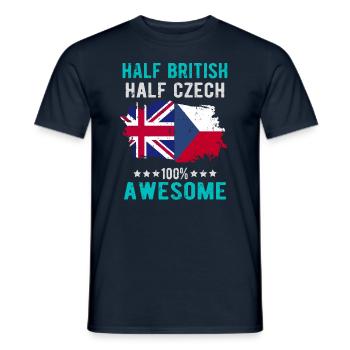 Halb Brite Halb Tscheche - Männer T-Shirt - Navy - Vorne - AI Model Male 178 light (178cm)