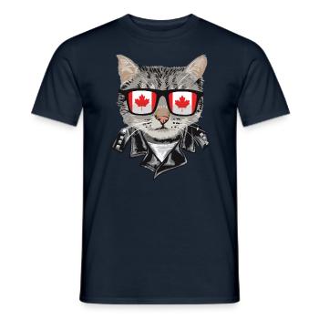 Cat Canada Flagge Sonnenbrille - Männer T-Shirt - Navy - Vorne - AI Model Male 178 light (178cm)