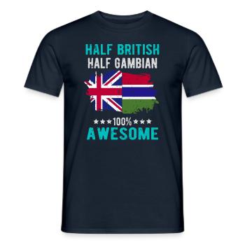 Half British Half Gambian - Men's T-Shirt - navy - Front - AI Model Male 178 light (178cm)