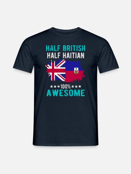Half British Half Haitian - Men's T-Shirt - navy
