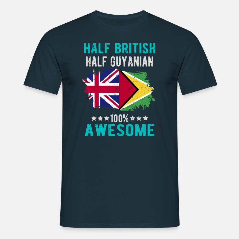 Halb Brite Halb Guyaner - Männer T-Shirt - Navy