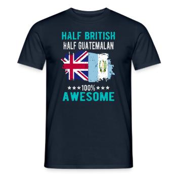 Moitié britannique moitié guatémaltèque - T-shirt homme - marine - Devant - AI Model Male 178 light (178cm)