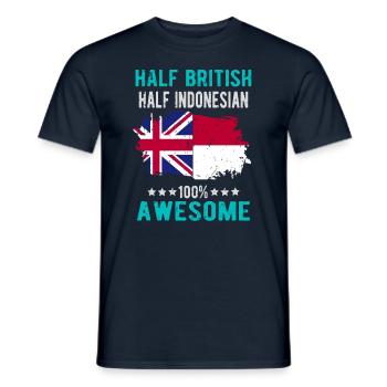 Half British Half Indonesian - Men's T-Shirt - navy - Front - AI Model Male 178 light (178cm)
