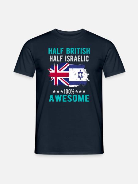 Half British Half Isreali - Men's T-Shirt - navy