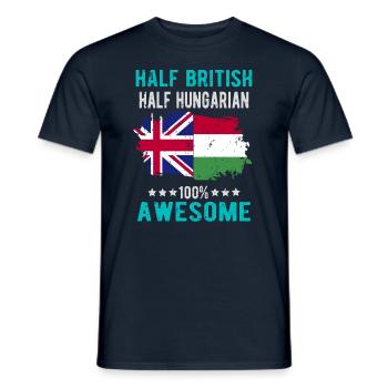 Halb Brite Halb Ungar - Männer T-Shirt - Navy - Vorne - AI Model Male 178 light (178cm)