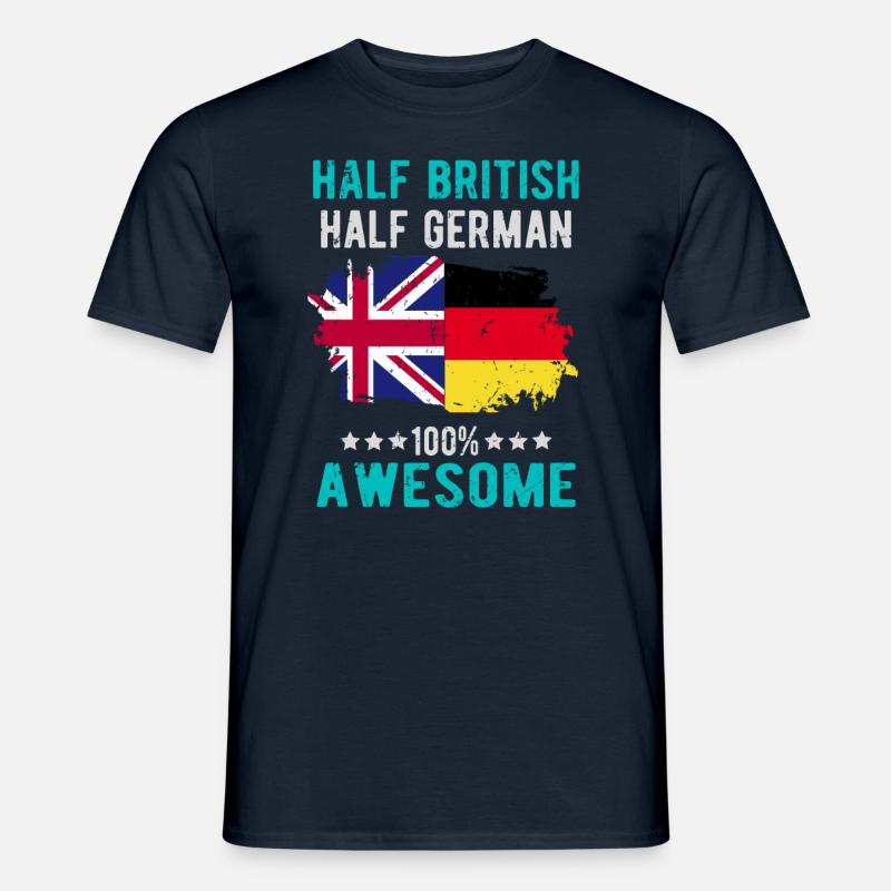 Halb Brite Halb Deutscher - Männer T-Shirt - Navy