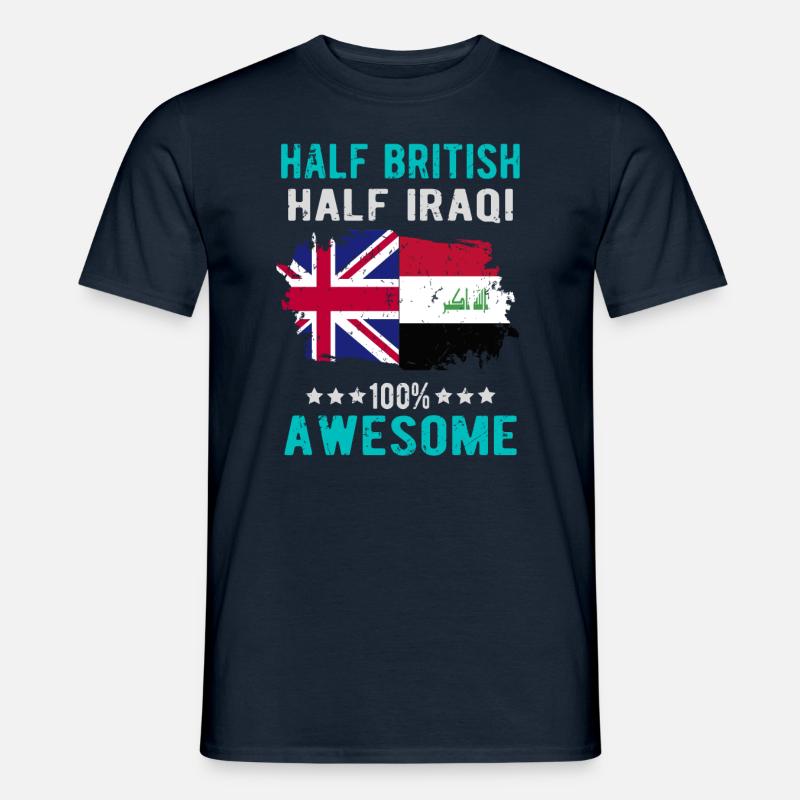 Halb Brite Halb Iraki - Männer T-Shirt - Navy