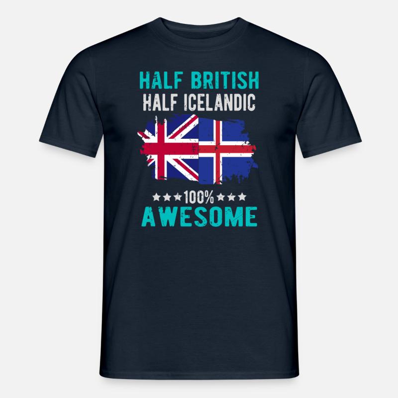 Half British Half Icelander - Men’s T-shirt - navy