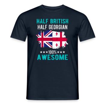 Half British Half Georgian - Men's T-Shirt - navy - Front - AI Model Male 178 light (178cm)