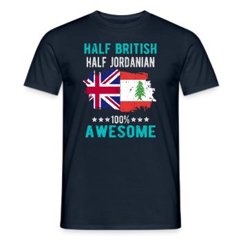 Moitié britannique moitié jordanien - T-shirt homme - marine - Devant - AI Model Male 178 light (178cm)