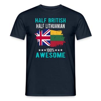 Half British Half Lithuanian - Men's T-Shirt - navy - Front - AI Model Male 178 light (178cm)