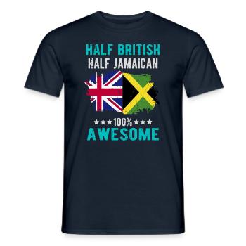 Half British Half Jamaican - Men's T-Shirt - navy - Front - AI Model Male 178 light (178cm)
