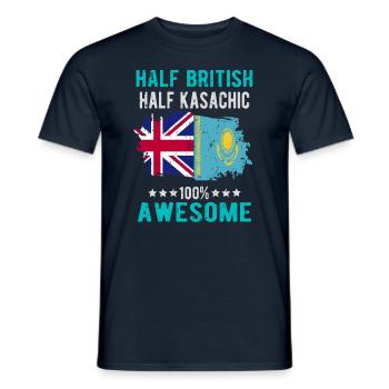 Half British Half Kazakh - Men's T-Shirt - navy - Front - AI Model Male 178 light (178cm)