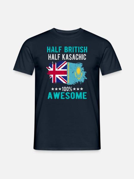 Half British Half Kazakh - Men's T-Shirt - navy