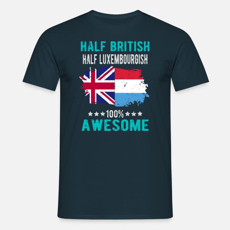 Half British Half Luxembourger - Men's T-Shirt - navy
