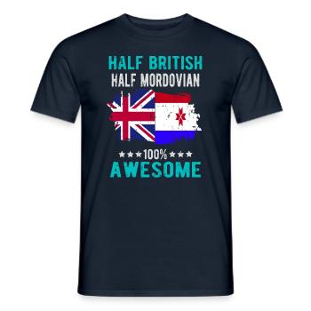 Halb Brite Halb Mordwinen - Männer T-Shirt - Navy - Vorne - AI Model Male 178 light (178cm)