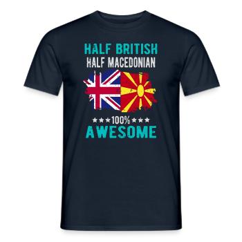 Half British Half Macedonian - Men's T-Shirt - navy - Front - AI Model Male 178 light (178cm)