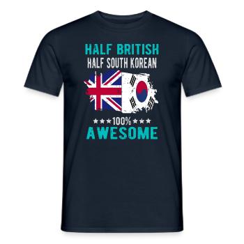 Moitié Britannique moitié Sud-Coréens - T-shirt homme - marine - Devant - AI Model Male 178 light (178cm)