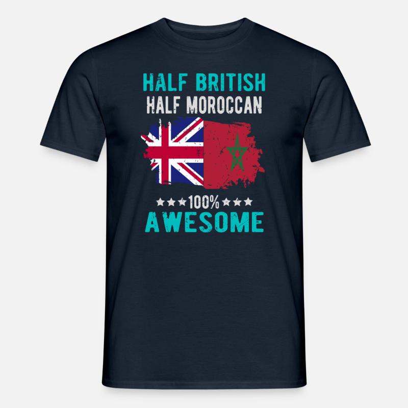Half British Half Moroccan - Men's T-Shirt - navy