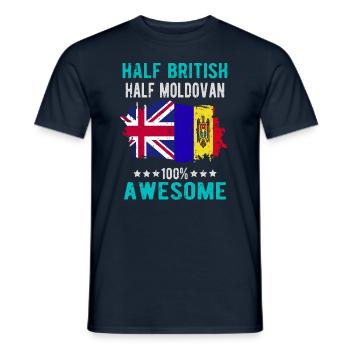 Halb Brite Halb Moldawier - Männer T-Shirt - Navy - Vorne - AI Model Male 178 light (178cm)