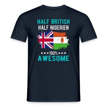 Half British Half Nigrer - Men's T-Shirt - navy - Front - AI Model Male 178 light (178cm)