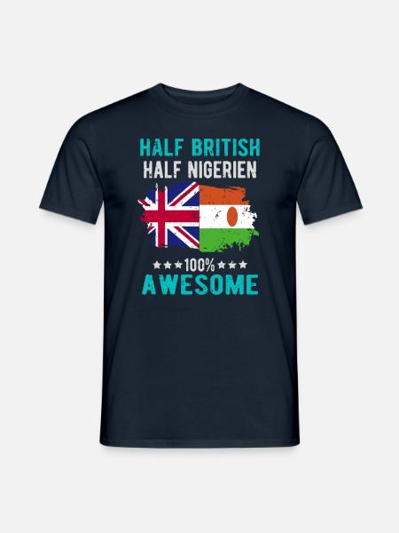 Half British Half Nigrer - Men's T-Shirt - navy