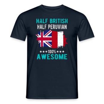 Half British Half Peruvian - Men's T-Shirt - navy - Front - AI Model Male 178 light (178cm)